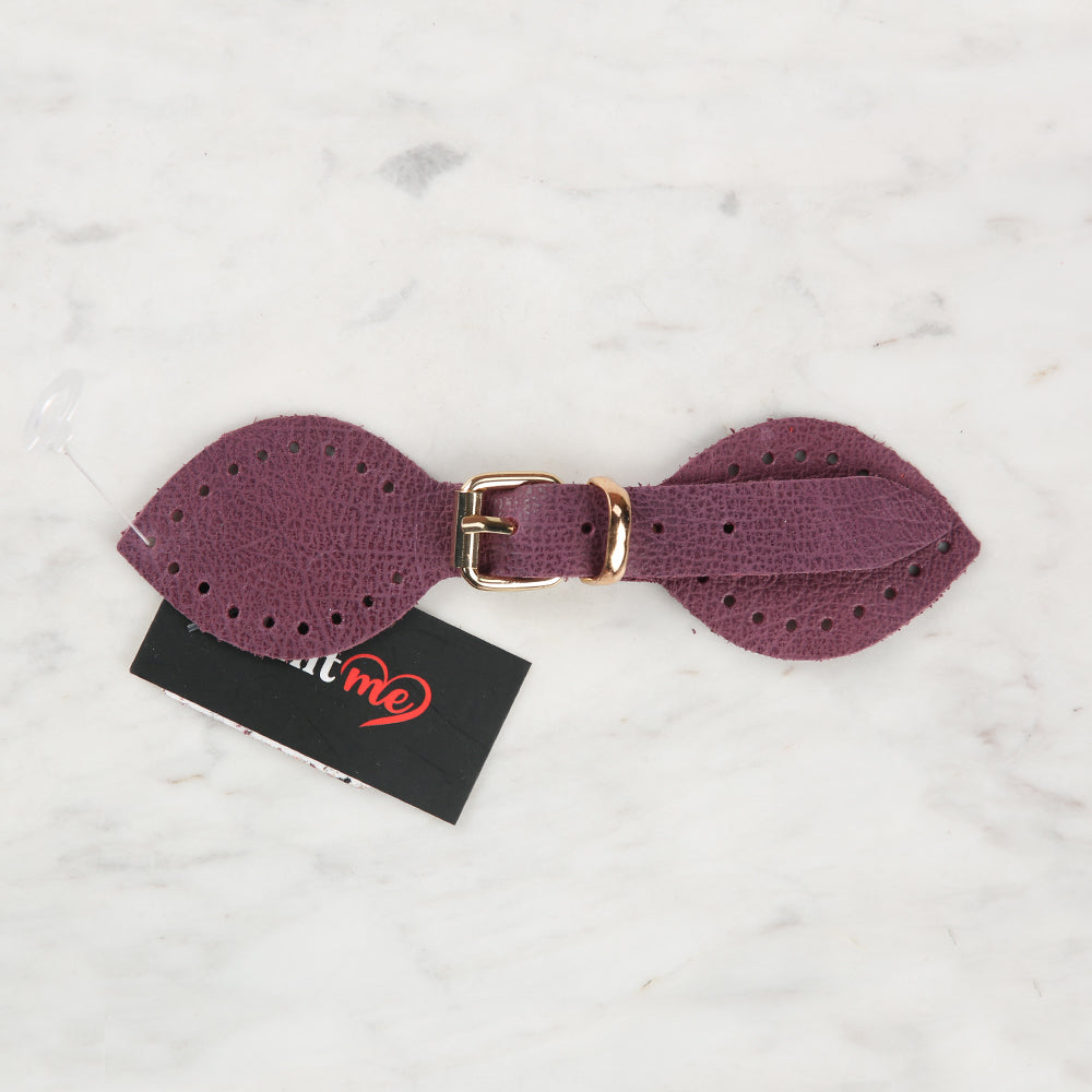 Knitme Gerçek Deri Kelebek Böce 14 cm Mor BA-0030